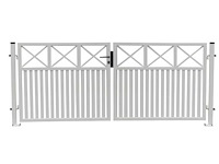 Aluminium dubbel poort wit - afbeelding 1 van  2