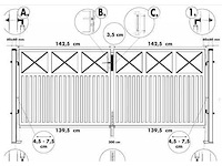 Aluminium dubbel poort wit - afbeelding 2 van  2