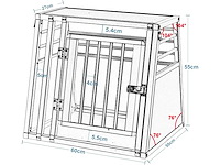 Aluminium hondentransportdoos w 60 x h 55 x d 50 cm - afbeelding 3 van  3