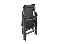 Aluminium klapstoel x 2 xl, ergonomische vorm, verstelbaar in 7 posities, ondersteunt tot 140 kg - anthraciet - afbeelding 6 van  7