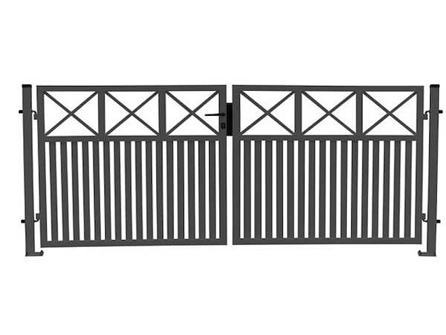 Aluminium poort dubbel antraciet - afbeelding 1 van  1