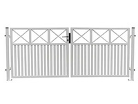 Aluminium poort dubbel wit - afbeelding 1 van  2