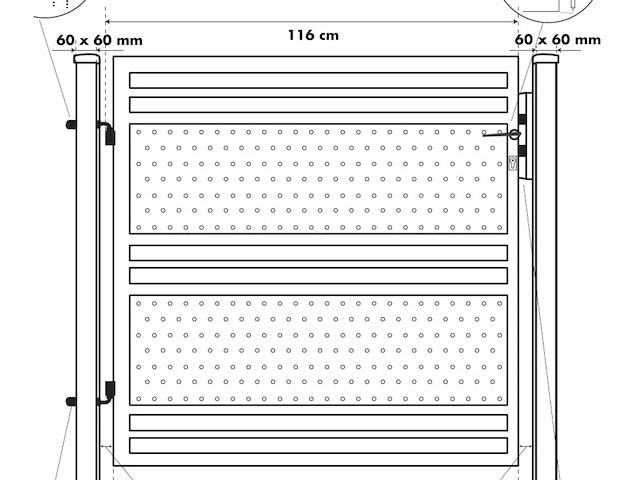 Aluminium poort enkel antraciet - afbeelding 1 van  1