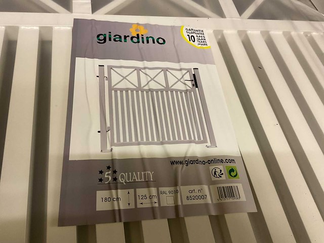 Aluminium poort enkel wit - afbeelding 3 van  4