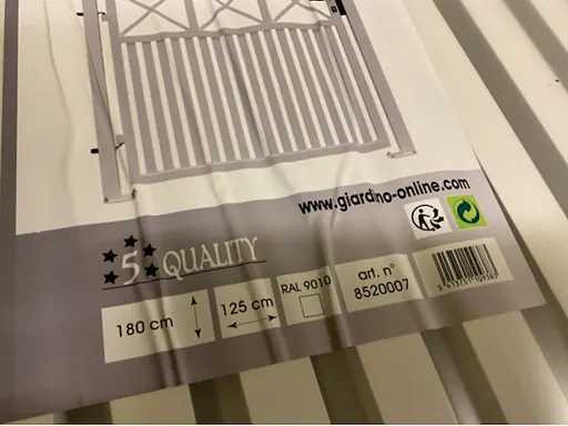 Aluminium poort enkel wit - afbeelding 2 van  4