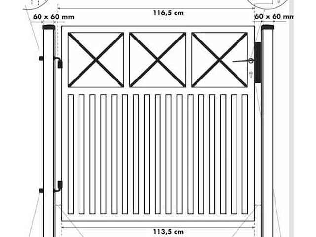 Aluminium poort enkel wit - afbeelding 4 van  4