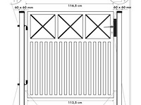 Aluminium poort enkel wit - afbeelding 4 van  4