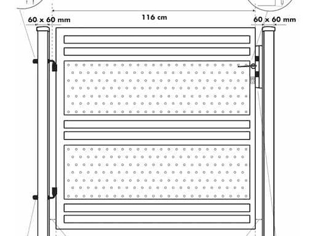 Aluminium poort enkel zwart - afbeelding 4 van  4