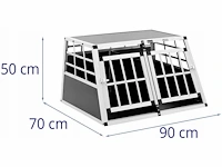 Aluminium transportkist voor twee honden, maat m, 90 x 50 x 70 cm - afbeelding 3 van  3