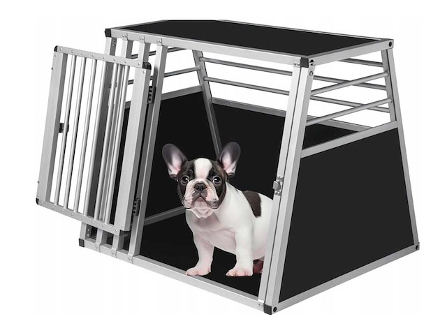 Aluminium transportkooi voor grote honden, met sleutelslot - afbeelding 2 van  4