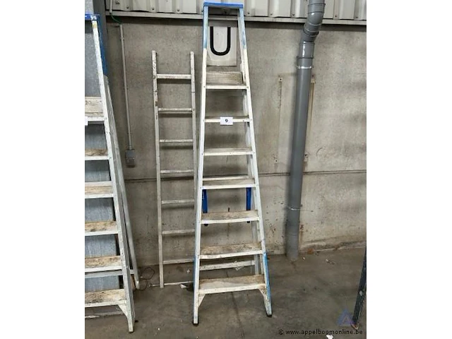 Aluminium trapladder solide, 7 treden - afbeelding 1 van  2