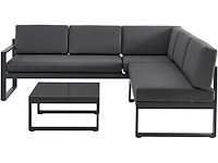 Aluminium tuinmeubilair: salontafel en 6-zits ophefbare hoekbank - antraciet - afbeelding 5 van  7