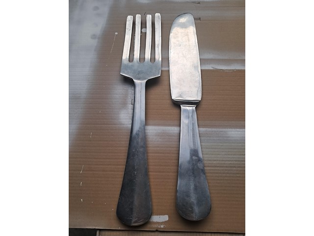 Aluminium vork en mes 600 mm lang en 120 mm breed - afbeelding 1 van  3