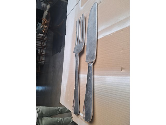 Aluminium vork en mes 600 mm lang en 120 mm breed - afbeelding 2 van  3