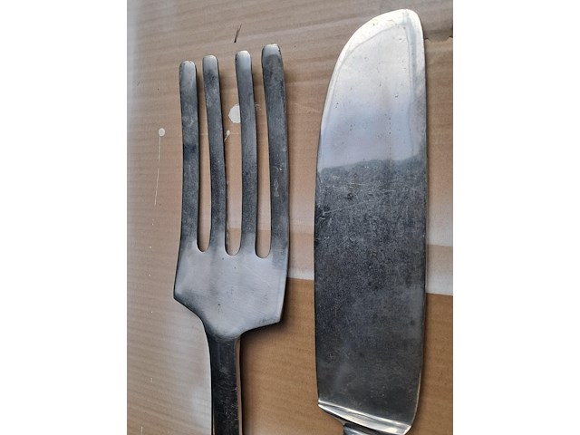 Aluminium vork en mes 600 mm lang en 120 mm breed - afbeelding 3 van  3