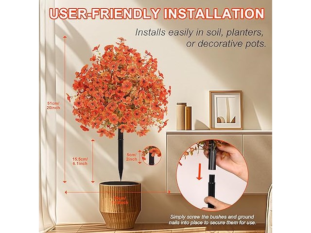 Alupssuc kunstbloemen (4 stuks) - afbeelding 2 van  3