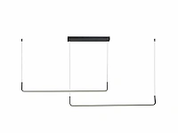 Alura linear hanglamp zand zwart 100cm&100cm duo lijn 40w led cct 3 kleur & 3 stappen dimmen(1x) - afbeelding 2 van  9