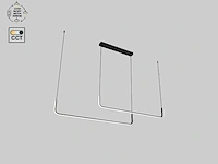 Alura linear hanglamp zand zwart 100cm&100cm duo lijn 40w led cct 3 kleur & 3 stappen dimmen(2x) - afbeelding 5 van  9
