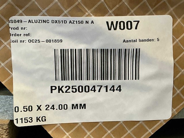 Aluzinc dx51d az150 n a coil (25x) - afbeelding 7 van  9
