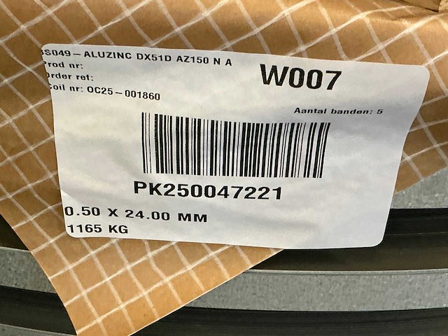 Aluzinc dx51d az150 n a coil (25x) - afbeelding 2 van  10
