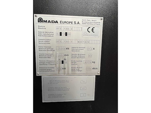 Amada - 2000 - hfe 130-3 - kantbank - afbeelding 6 van  7