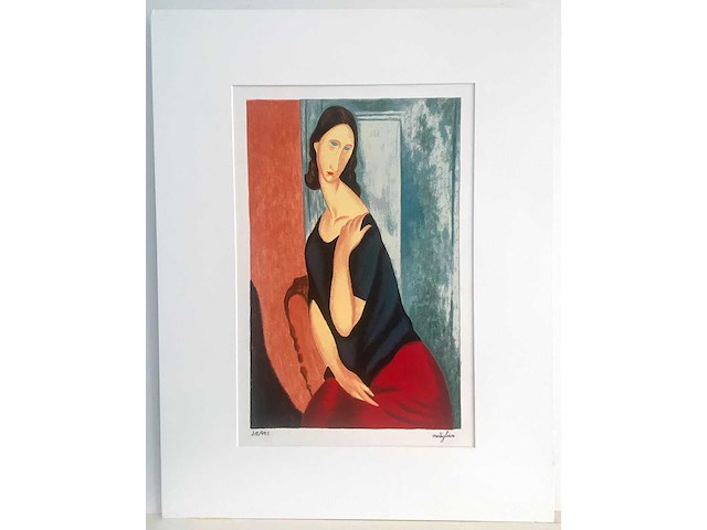 Amadeo modigliani - jeanne hebuterne (naar) - serigrafie - afbeelding 2 van  6