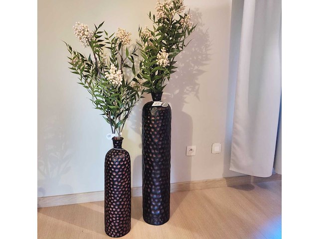 Amadeus - staand - decoratieve vazen met kunstplanten (2x) - afbeelding 1 van  6