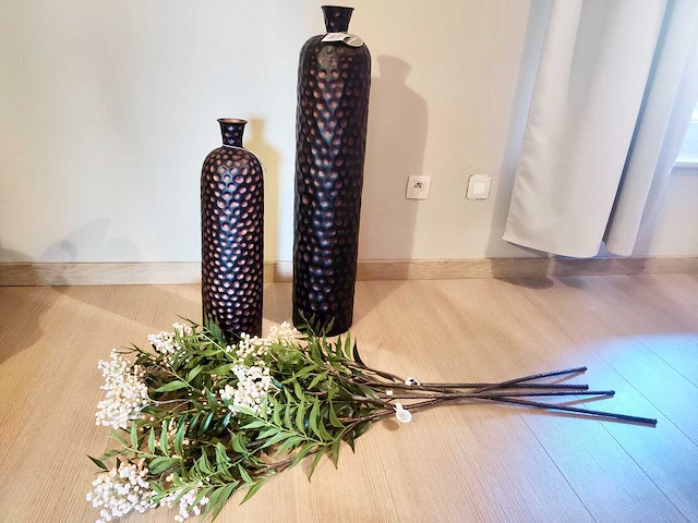 Amadeus - staand - decoratieve vazen met kunstplanten (2x) - afbeelding 2 van  6