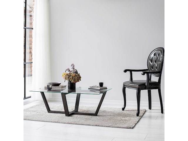 Amalfi salontafel | gehard glas | antraciet - afbeelding 1 van  7