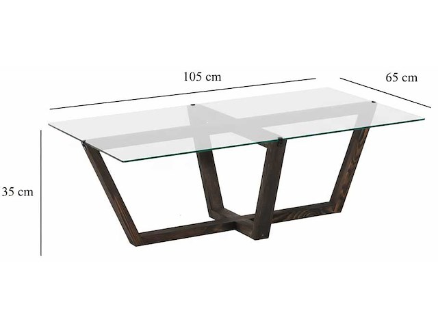 Amalfi salontafel | gehard glas | antraciet - afbeelding 5 van  6
