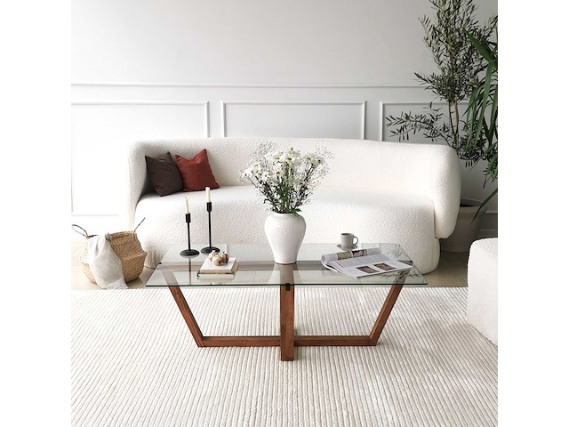 Amalfi salontafel | gehard glas | walnoot - afbeelding 1 van  8