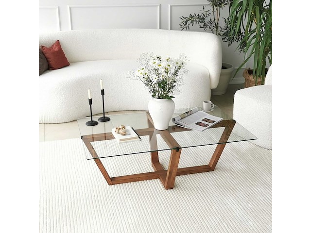 Amalfi salontafel | gehard glas | walnoot - afbeelding 2 van  8