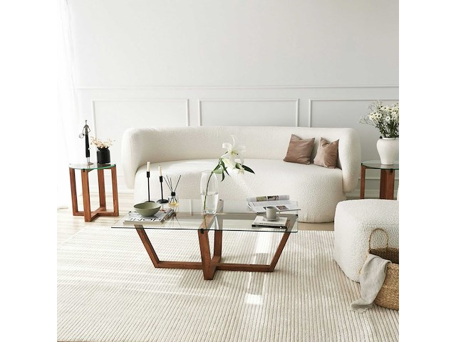 Amalfi salontafel | gehard glas | walnoot - afbeelding 3 van  8