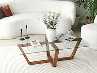 Amalfi salontafel | gehard glas | walnoot - afbeelding 2 van  8
