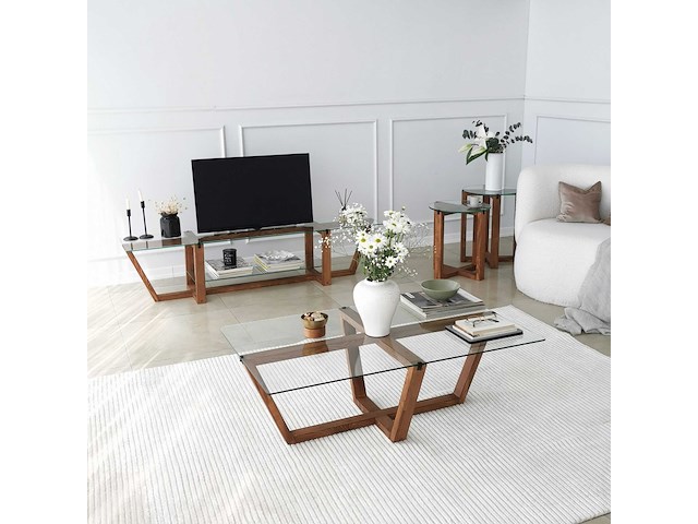 Amalfi salontafel | gehard glas | walnoot - afbeelding 5 van  8