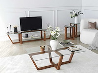 Amalfi salontafel | gehard glas | walnoot - afbeelding 5 van  8