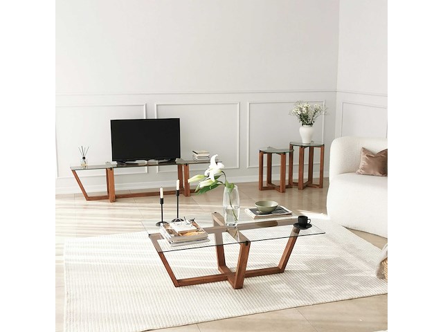 Amalfi salontafel | gehard glas | walnoot - afbeelding 6 van  8