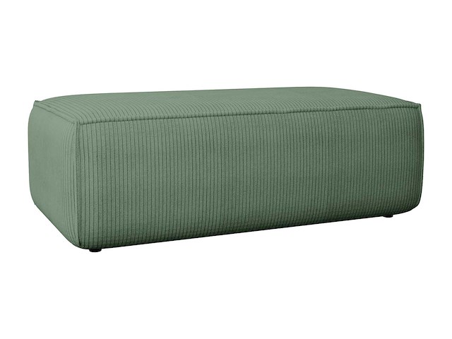 Amandelgroene ribfluwel-ottoman - afbeelding 2 van  5