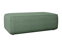 Amandelgroene ribfluwel-ottoman - afbeelding 2 van  5