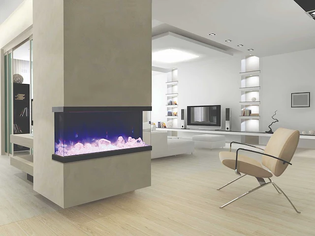 Amantii - 50 - tru view - xl - 125cm - 3-zijdig - insert - electric stove - afbeelding 2 van  2