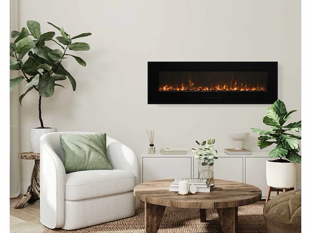 Amantii - wm-fm-34-4423-bg - 86 cm - front: zwart glas - insert - electric stove - afbeelding 1 van  2