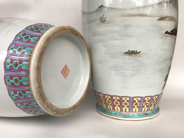 Amazing pair of jingdezhen chinese vases - afbeelding 13 van  36