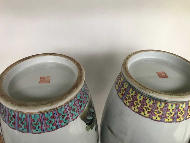Amazing pair of jingdezhen chinese vases - afbeelding 16 van  36