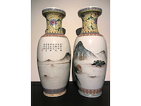 Amazing pair of jingdezhen chinese vases - afbeelding 25 van  36