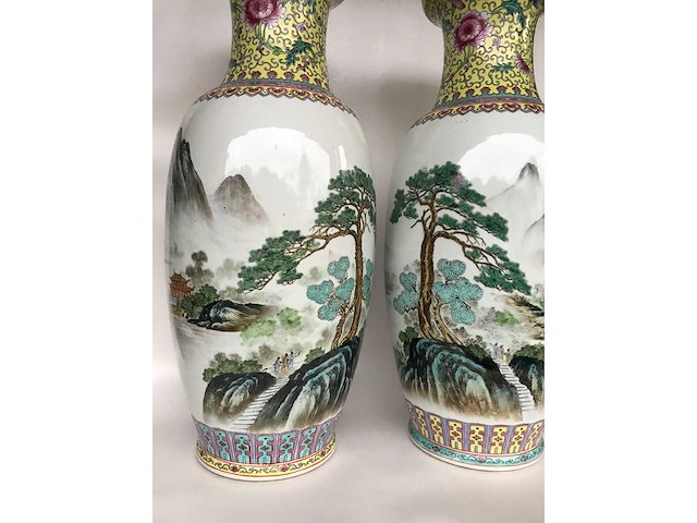 Amazing pair of jingdezhen chinese vases - afbeelding 23 van  36