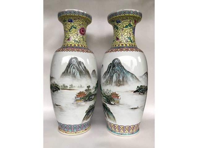 Amazing pair of jingdezhen chinese vases - afbeelding 32 van  36