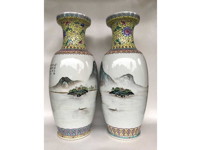 Amazing pair of jingdezhen chinese vases - afbeelding 33 van  36