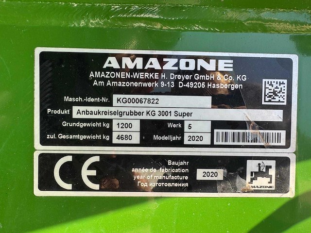Amazone - kg3001 super - seedbed preparation combine - 2020 - afbeelding 7 van  15