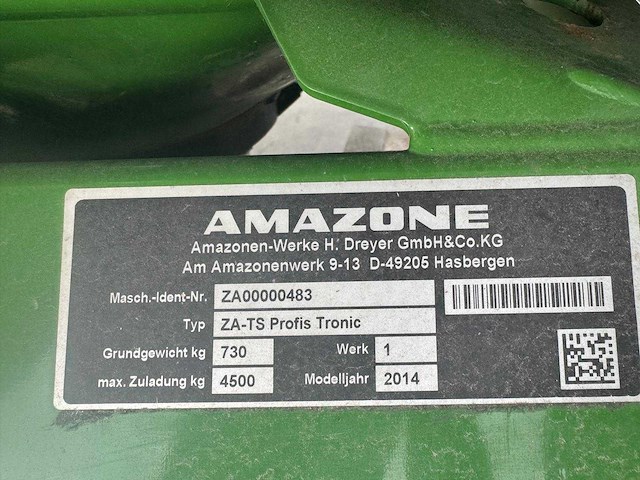 Amazone - za-ts profis tronic - fertiliser spreader - 2014 - afbeelding 9 van  9