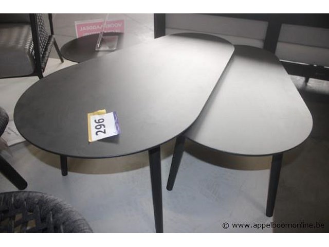 Amazone set van 2 bijzettafels alu charcoal - afbeelding 2 van  2